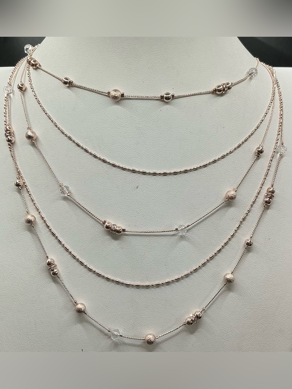 LIZ CLIAIBORNE RISE GOLD TONE MULTILAYER NECKLACE AND EARRING SET NWT